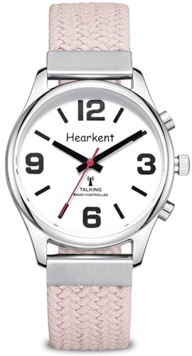 Hearkent Talking Watch for Visually Impaired and Seniors, Large Numbers, Voice Speak Watch for Blind and Elderly, with Clear American Accent(Pink)