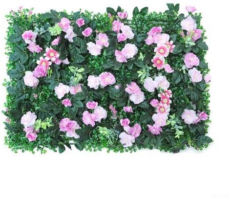Zoegneer Künstliche Rose, Rasen, künstliche Pflanzmatte, Grünpflanze, Wand, Hecke, Gras, Zaun, Laubplatte, Gartendekoration (Farbe #3)