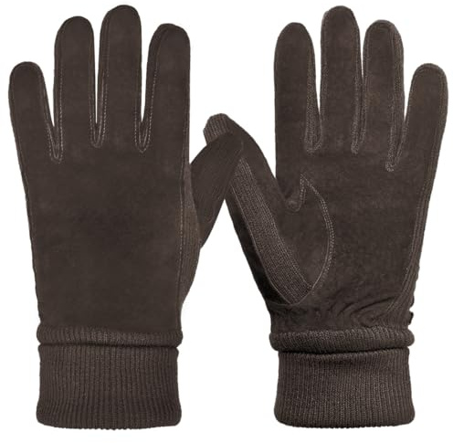 Harssidanzar Damen Winter Wildleder Handschuhe Thermal Wolle Fleece gefüttert Outdoor Wärme SL024EU