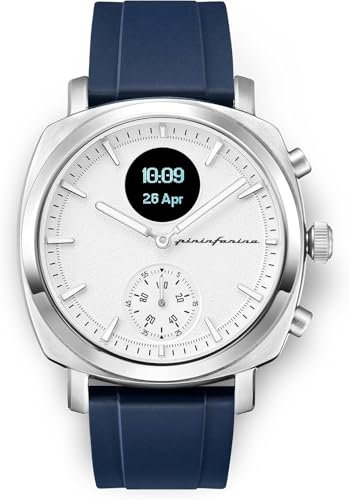 pininfarina Sport Senso Smart Watch, Heart Rate Monitoring, Fitness Tracker, FKM Strap, Sleep Monitoring, GPS Tracker, 30-Day Battery Life, Android & Apple Compatible