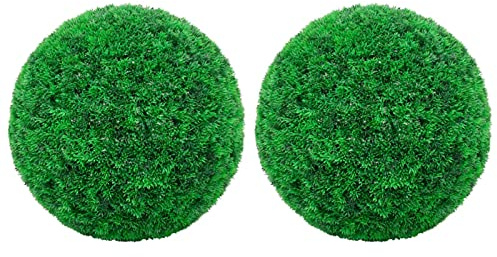 LAPOOH Künstliche Buchsbaumkugeln 2 STK Buchsbaumkugel Künstlich, Kunstpflanze, Buchsbaum Schablone Kugel, Künstliche Pflanzen, Artificial Plants, 45 cm