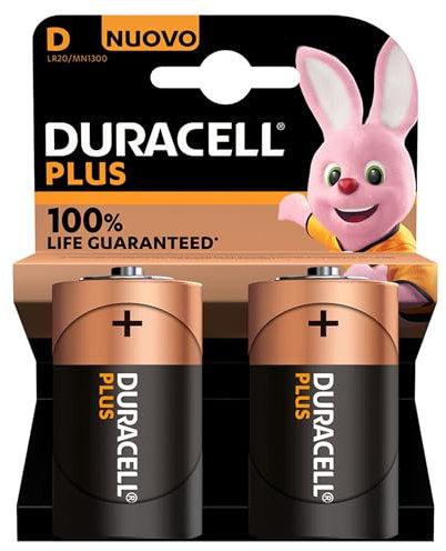 Batterie Torcia D LR20-10 Confezioni 2 pz. per Torce, Radio Portatili, Giocattoli Elettronici e Dispositivi ad Alta Potenza