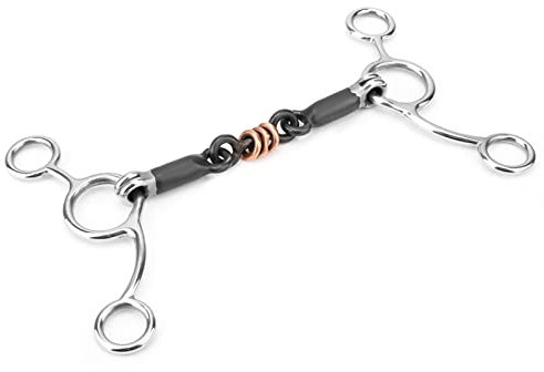 Aumotop da Masticare per Cavallo in Acciaio Inossidabile con Anelli in Rame per Favorire Il Leggero e Il Supporto Laterale Applicabile All'equitazione