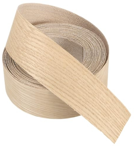 PATIKIL Cinta de borde de roble blanco, 2 pulgadas x 25 ft Cinta de haya preencolada flexible para borde de madera contrachapada con adhesivo Hot Melt para la restauración de muebles