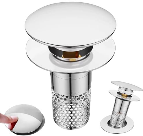 1 pezzi Filtro di scarico a comparsa, Filtro lavandino, Filtro di Scarico del Bagno, Filtro di Scarico per Lavabo, Filtro di scarico della cucina, Adatto per cucina, bagno, lavabo(diametro 34 a 40mm)