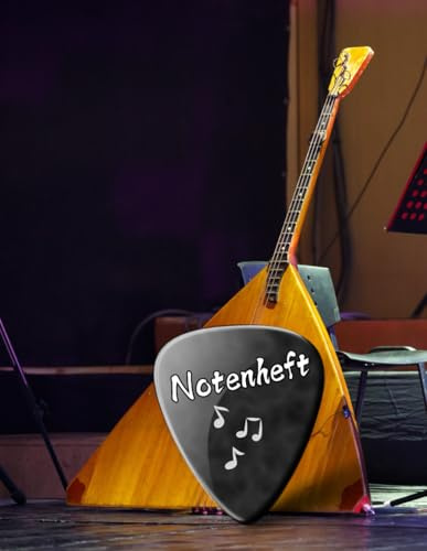 Notenbuch Gitarre Notenheft Gitarren Musikunterricht Bassgitarre Notenlinienheft Große Lineatur Gitarrenunterricht Anfänger Banjo Gitarrenbuch DIN A4 ... Mandoline Notensysteme Balalaika 02B10