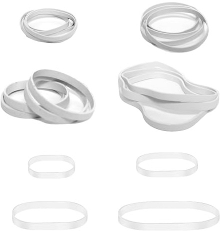 80 Stücke Gummibänder Weiß Gummis Gummiringe Naturkautschuk Elastische Breite Dicke UV-Hitze-Kältebeständige Gummibänder Gummiband Haushaltsgummi für Camping Survival Robuste Bürobedarf（4/5/6/7cm）