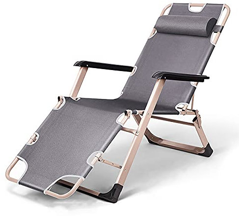 Tragbare Sonnenliege, langlebige Garten-Sonnenliege, klappbare Chaiselongue für den Außenbereich mit Kopfkissen, vielseitig etzbar das ganze Jahr über, für Terrassen, Terrassen, Gärten und Ca