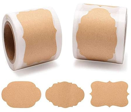 300 Stücke Kraft Paper Etiketten Selbstklebend, Klebeetiketten Zum Beschriften, Marmeladen Etiketten, Aufkleber, Etiketten Zum Beschriften für Flasche Handwerk Geschenkverpackung