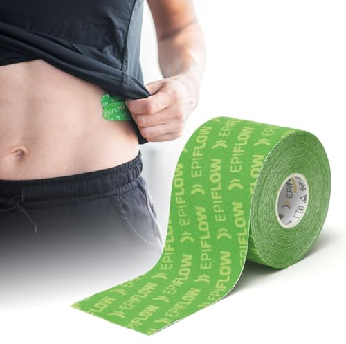 SISSEL® EPIFLOW Kinesiology Tape 5cmx5m Grün | Kinesiologie Tape | Physio & Sporttape aus Baumwolle | Medizinisches Tape für Schmerzen & Narben | Knie Tape | Kinesiotape