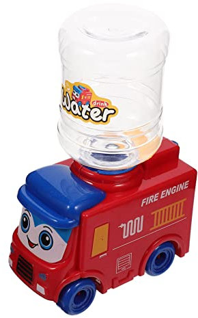 ibasenice Small Fire Engine Shape Mini Water Dispenser for Fun Drinking Fountain Model for Play Kitchen and Home Decoration Encourages Drinking Habits and Brain Development