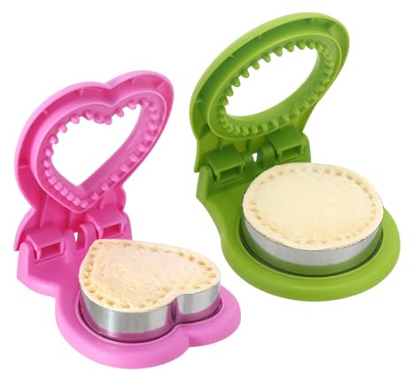 MULIRE Uncrustable Sandwich Cutter for Kids Lunch,2-Pack Sandwich Cutter Circle& Heart Shape Cutter & Sealer for Kids Breakfast and Lunchboxes