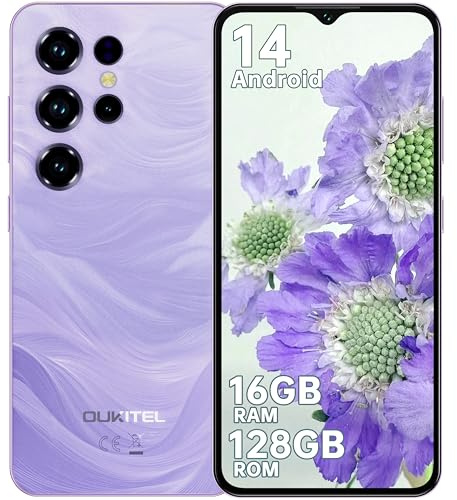 OUKITEL C2 Mobile Phones SIM Free Unlocked – New 2025 Smartphone with 6.52 HD+ Display, 5000mAh Battery, 16GB+128GB Storage Expandable 1TB, 13MP Camera, GPS/OTG/Purple