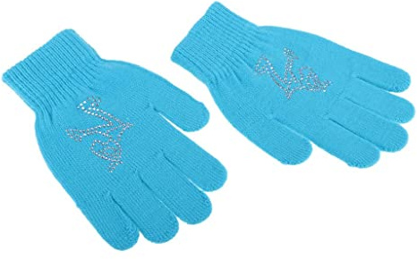 Geardeangloow Eislaufhandschuhe für Mädchen, Damen, Kinder, magischer Stretch-Handschuh, weiße Blume, Größe S, weiße Schneeblume