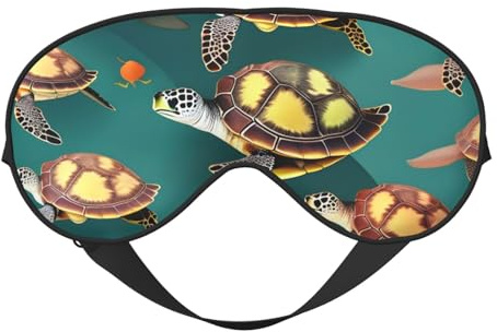 Leichte Schlafmaske mit vielen Tieren, Meeresschildkröten, atmungsaktiv, lichtblockierend, Reisen, Yoga, Outdoor-Abenteuer