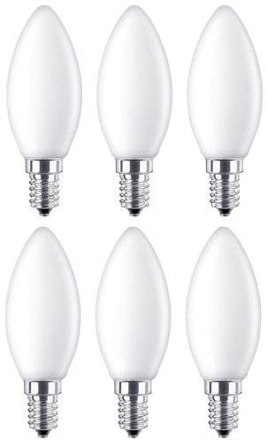 NCC-Licht 6x LED Lampe C35 Kerze E14 4,3W 470lm Neutralweiß 4000K | LED Leuchtmittel aus Glas ersetzt 40W Glühlampe mit E14-Sockel, gemütliches Licht ideal für Kronleuchter