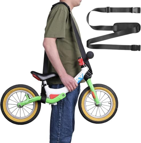 RAZKEF Generisch Tragegurt Laufrad Verstellbarer Schultergurt für Kinderfahrrad Tragegurte für Laufräder & Scooter Robuster Fahrradgurt mit Klickverschluss Tragehilfe für unterwegs