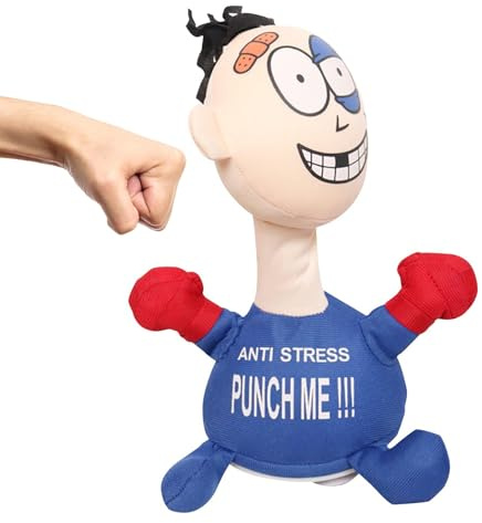 Punch Me - Poupée en Tissu - en Peluche Douce - Jouet Anti-Stress Après Avoir été Battu - Idéale pour Soulager Le Stress, la Colère, Les Farces