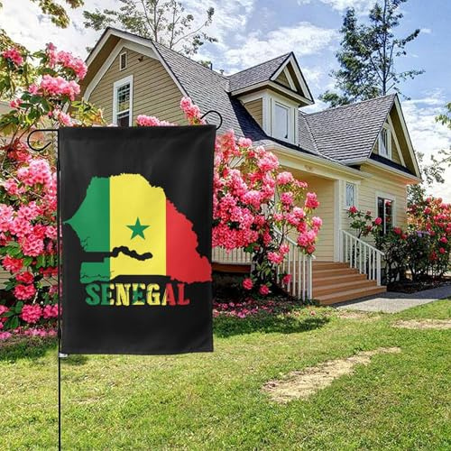 Drapeau double face du Sénégal, 28 x 40 pouces, décoration extérieure pour jardin