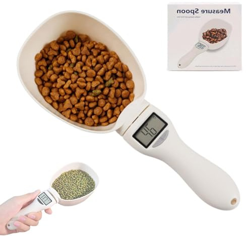 Digital Food Measuring Spoon Scale - Electronic Measuring Spoon with LCD Screen & Removable Measuring Spoons, 5 Measurement Units (G/ML/CUP), Digital Weighing Spoon for Pet Food/Cooking Baking (1 pcs)