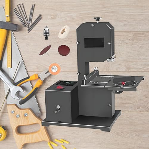Table Band Saw with Tilting Metal Table for Wood and Foam Cutting