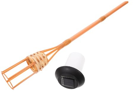 CTIRCHIU Antorcha Solar Diseño Creativo y Resistente para Jardín de Bambú 12 Luces Led Batería de 600mah para Decoración de Exteriores en Patios y Jardines