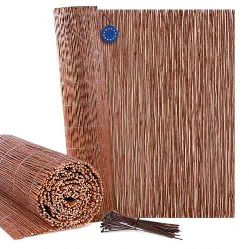 BOOGARDI Esterilla de mimbre, 20 tamaños, 140 cm de alto x 500 cm de largo, estera de protección visual para balcón, valla de privacidad para jardín, balcón, valla de protección visual