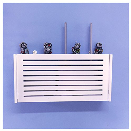 Wandhalterung WiFi Router Aufbewahrungsboxen Regal Rollo, weiß, Large