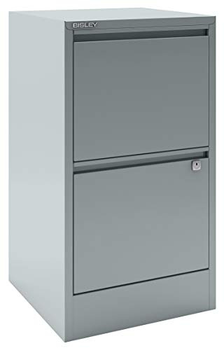 Bisley Home Filer, 2 HR-Schubladen, Metall, 355 Silber, 40 x 41.3 x 67.2 cm