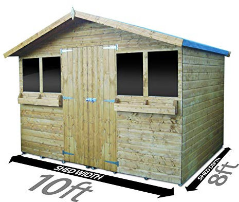 Total Sheds 10ft (3.0m) x 8ft (2.4m) Garden Shed Summer Shed Timber Shed