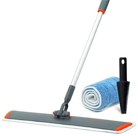 BNMHGLFT Trapeador para La Limpieza del Hogar 60 Cm Plana Mop Telescópica Paño De Microfibra Hogar Limpieza del Piso Fregona Plana Herramientas De Limpieza A