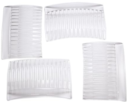 Arranview Jewellery Clear hair combs. 7cm length. 4 Pack of plain side hair grips