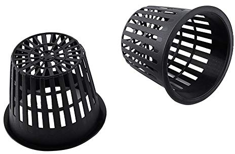 MAGT Pflanzkorb, 10 Stück Hochleistungs-Maschentopf Netzbecher Korb Hydroponic Plant Grow Clone Gardening(Schwarz)