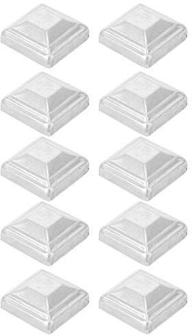 YARNOW Poste de Valla Tapas de Metal Plateado 6X6 Cm Poste Lámpara Buzón Decorativo Tapones Madera para Postes Madera 10 Piezas (Estilo Aleatorio)