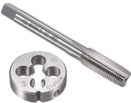 sourcing map Gewindebohrer Schneideisen Set M10 x 1mm, Gewindeschneider Schneideisen Set mit Legierungswerkzeug