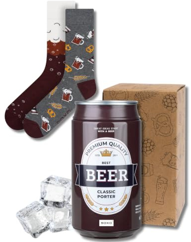 soxo Pack Cervezas Para Regalar - Calcetines Hombre Divertidos Lata 40-45