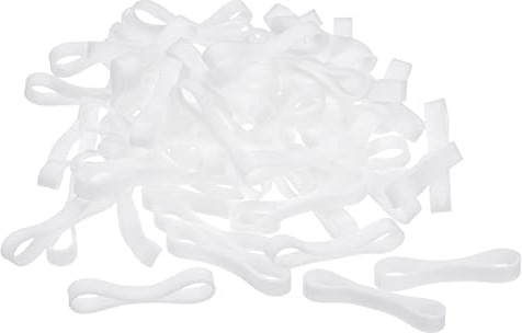 sourcing map Silicone Rubber Bands Rings 100Pcs Non-slip 25mm Dia 1mm Thick 5mm Width for Wire Cord Cable Wrapping, Bundle