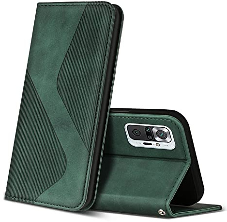 ZONNAVI Hülle für Xiaomi Redmi Note 10 Pro / 10 Pro Max, PU Leder Handyhülle mit Kartenfächer, Lederhülle Flip Wallet Case Schutzhülle für Xiaomi Redmi Note 10 Pro / 10 Pro Max (Grün)