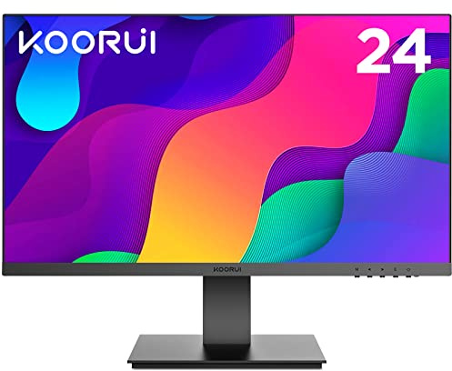 KOORUI 24 Inch FHD Monitor, IPS Computer Monitors, 75Hz, 5ms, 16:9 Full HD (1920 x 1080), VESA Mountable, HDMI/VGA, Low Blue Light, 99% SRGB