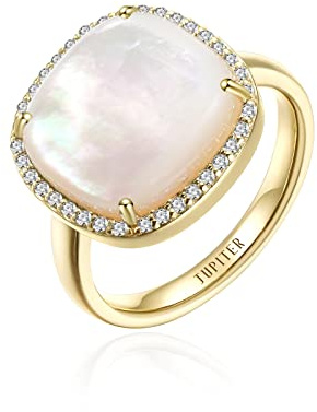 Jupiter Mother-of-pearl Women's Ring - Gemstone Women Ring, 0.47/12mm Birthstone Rings Jewelry for Valentine's Day, Mother's Day, Birthday Jewelry