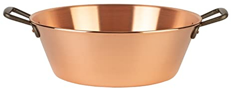 Cuisine Romefort | copper jam pot 15 in, 9.5 qt capacity | cast iron handles | traditional copper pot from France for cooking jelly
