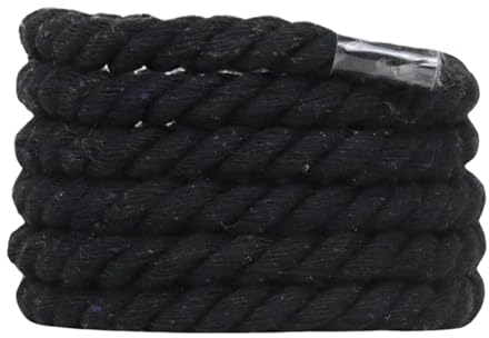Slaace Cordones Chunky Rope air force, 8 mm 150 cm y 3 colores disponibles, cordones retorcidos para zapatillas, cordones nike, cordones gruesos, cordones para zapatillas (Negro)