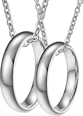 Kette Anhänger, Halskette Anhänger Wolfram Halskette Polierter Silberring 4mm Geschenk für Ihn Damen 65 (20.7) Herren 65 (20.7)