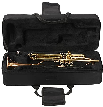 Hapihom Portable Trumpet Storage Box Adjustable Straps Trumpet Case Thickened Lightweight Backpack Wind Instruments Accessories black