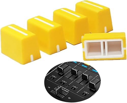 5 x Universal-Fader-Regler, Ersatz-Fader-Kappe, Schieber für DJ-Controller, Mixer-Konsole, Pioneer, Pioneer, DJM, DDJ, XDJ, Denon Numark AKAI RANE VESTAX (Gelb)