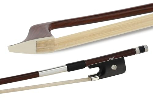 GEWA Bassbogen, Kontrabassbogen Carbon Student 3/4 - Holzoptik Dunkelbraun - Französisches Modell