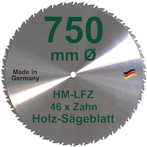 Sägeblatt Hartmetall LFZ 750 x 30 mm Zähne 46 für Tischkreissägen Wippkreissägen Brennholzsägen für Naturholz Brennholz