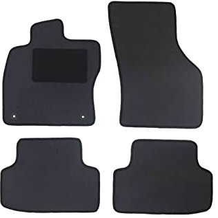 Fußmatten passend für Mitsubishi Lancer VIII Typ CYA, CZA, CXA (Baujahr 2008-2017), Deluxe grau | 4-TLG | Umrandung braun