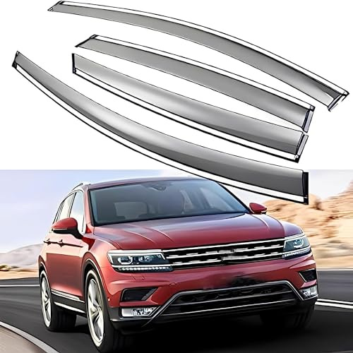 Windabweiser für VW Tiguan R Line 2018-2023, Windabweiser Regenabweiser, Auto Seitenfenster Regenabweiser Fensterabweiser.