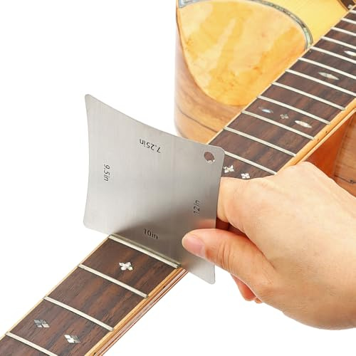 RuiJOTWAT Medidores de radio de cejuela de diapasón de guitarra Herramienta de medición de diapasón Herramientas para luthier